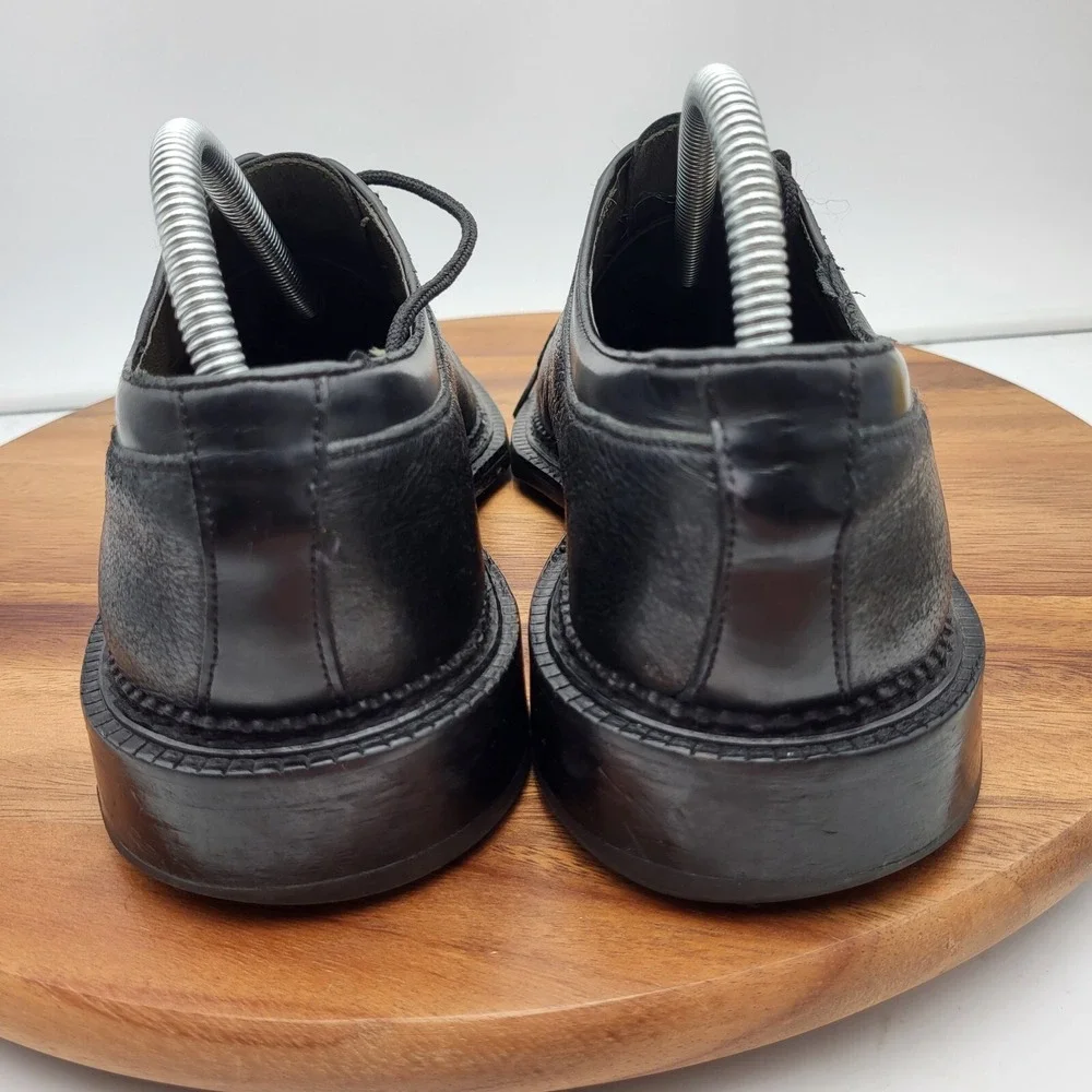 Mezlan Cappella Oxford Dress Shoes Mens Size 8 Black Leather‎ Split Toe Spain